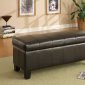 Clair Storage Bench 471PU in Dark Brown by Homelegance