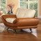 Tan & Cream Bonded Leather Living Room Sofa w/Chrome Legs