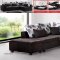 Dark Brown Fabric Modern Sectional Sofa w/Storage Chaise