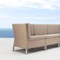 Beige Water Resistant Fabric Modern 5PC Modular Outdoor Sofa