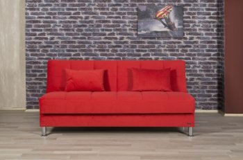 Eco Plus Sofa Bed in Red Fabric by Casamode [CMSB-Eco Plus Red]