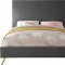 Jasmine Bed in Grey Velvet Fabric by Meridian w/Options