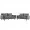 Revive Sofa & Loveseat Set in Light Gray Fabric by Modway