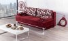 Europa Sofa Bed Convertible in Burgundy Fabric by Mobista