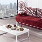 Europa Sofa Bed Convertible in Burgundy Fabric by Mobista