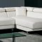 T60 White Leather Sectional Sofa w/Adjustable Headrests & Arm