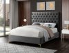 Cruz Bed in Grey Velvet Fabric by Meridian w/Options