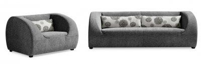 Gray Fabric Modern Living Room Sofa w/Optional Chairs