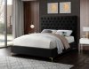 Cruz Bed in Black Velvet Fabric by Meridian w/Options