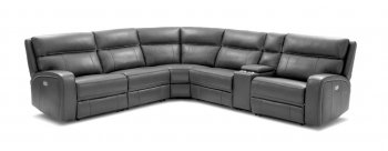 Cozy Power Motion Sectional Sofa 6Pc in Grey by J&M [JMSS-Cozy Grey]