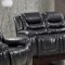 7250 Reclining Sofa in Black Bonded Leather w/Optional Items