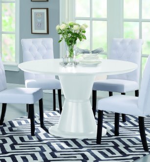 Orbit Round Dining Table in White by Beverly Hills