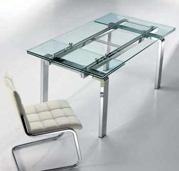 Cloud Extendable Dining Table by Casabianca w/Steel Legs [CBDS-Cloud Steel]