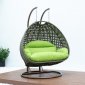 Wicker Hanging Double Egg Swing Chair ESCBG-57LG by LeisureMod