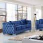 Reese 648LtBlu Sofa in Light Blue Velvet Fabric w/Optional Items