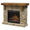 Fieldstone Mantel Electric Fireplace by Dimplex w/Logs