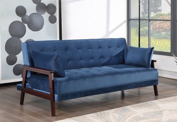 Nianzez Adjustable Sofa LV00178 in Navy Velvet by Acme [AMSS-LV00178 Nianzez]