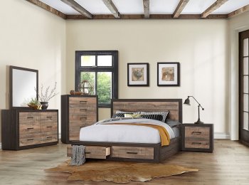 Miter Bedroom Set 1762 in Natural by Homelegance w/Options [HEBS-1762-Miter]