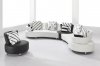 2803 Sectional Sofa Set in White & Black Bonded Leather by VIG