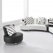 2803 Sectional Sofa Set in White & Black Bonded Leather by VIG