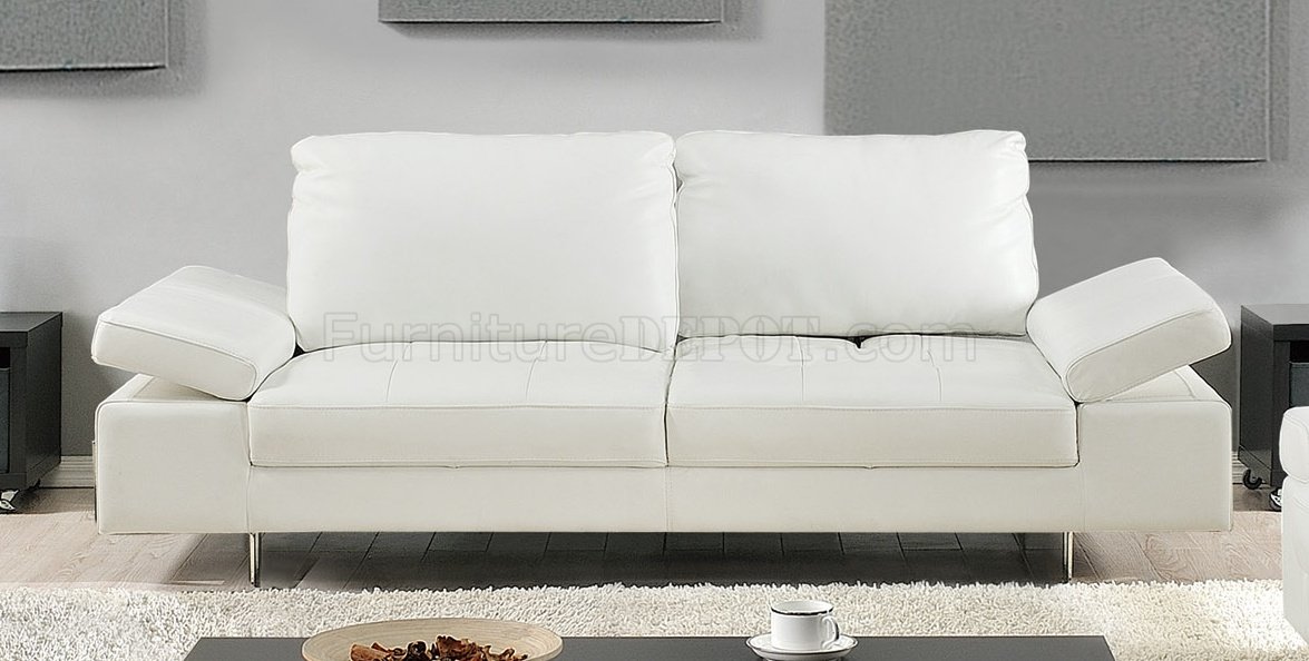 gia white leather sofa