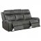 Raelynn Motion Sofa 603191 Gray Leatherette by Coaster w/Options