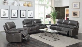 Ravena Power Motion Sofa 603211P Charcoal Leatherette by Coaster [CRS-603211P-Ravena Power]