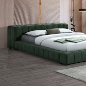 Trinity Upholstered Bed 306120 in Green Fabric by Coaster