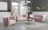 Bellini Sofa 669 in Pink Velvet Fabric by Meridian w/Options