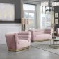 Bellini Sofa 669 in Pink Velvet Fabric by Meridian w/Options