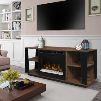 Arlo Electric Fireplace Media Console Walnut Dimplex w/Crystals