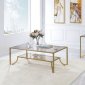 Magalie 3Pc Coffee & End Tables Set 81115 in Antique Gold - Acme