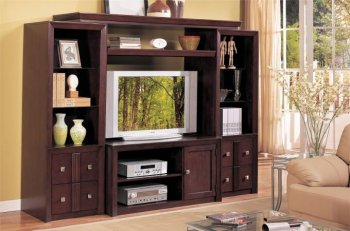 Brown Wood LCD or Plasma Modern Entertainment Center w/Shelves [PXTV-F4461]