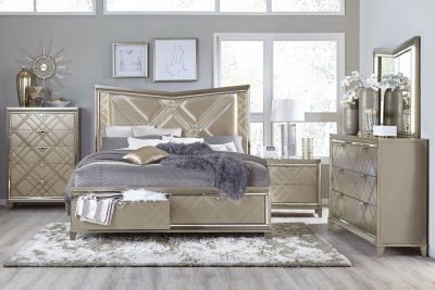 Bijou Bedroom 1522 in Champagne by Homelegance w/Options