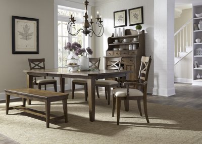 Hearthstone Dining Table 5Pc Set 382-DR-O5RLS in Oak by Liberty