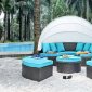 Aria CM-OS2117-25 Outdoor Patio Daybed in Turquoise w/Awning