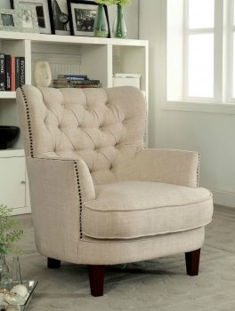 Odelia CM-AC6183 Accent Chair 2Pc Set in Ivory w/Flared Fan Back [FACC-CM-AC6183-Odelia]