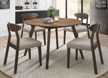 Beane 5Pc Dining Set 5700-48 in Walnut by Homeleance [HEDS-5700-48-Beane]