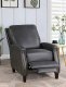 Venice Accent Chair AC02188 in Gray Leather by Acme w/Footrest