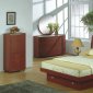 Cherry Finish Modern Bedroom Set With Bottom Drawers