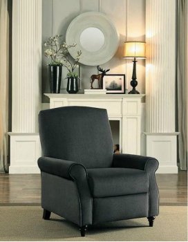 Warrick Accent Recliner 8213-1 2Pc Set in Black by Homelegance [HEAC-8213-1-Warrick]