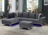 U97 Sectional Sofa in Gray Velvet by Global w/LED