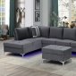 U97 Sectional Sofa in Gray Velvet by Global w/LED