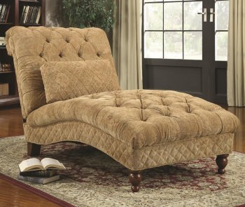 902077 Accent Chaise in Golden Sand Tone Fabric by Coaster [CRCL-902077]