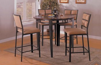 Dark Cherry Finish Modern Dinette Set With Round Top [AMBF-209-7920]