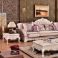 Arturo 696 Sectional Fabric Sofa in Pearl Finish By Meridian