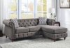 Waldina Sectional Sofa LV00499 in Brown Fabric by Acme