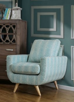 Alondra Accent Chair CM-AC6821 2Pc Set in Blue Diagonal Pattern [FACC-CM-AC6821BL-Alondra]