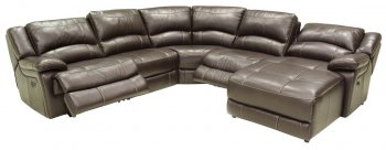 Mahogany Full Leather 5PC Reclining Modern Sectional Sofa [CHFSS-FL-Rosa-V4]