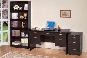 Espresso Finish Modern Writing Desk w/5 Drawers & Optional Items [ABCOD-2503ESP]